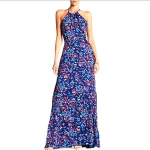 Parker blue floral maxi dress